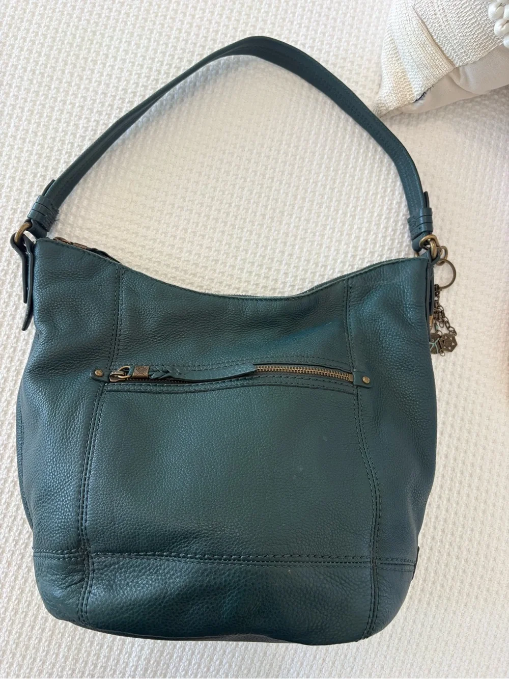 The Sak Sequoia Deep Teal Pebbled Leather Hobo Bag